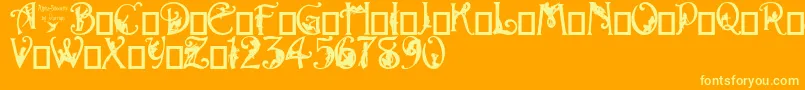 Czcionka AlphaSilouette – żółte czcionki na pomarańczowym tle