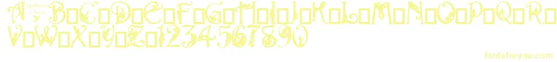 フォントAlphaSilouette – 白い背景に黄色の文字