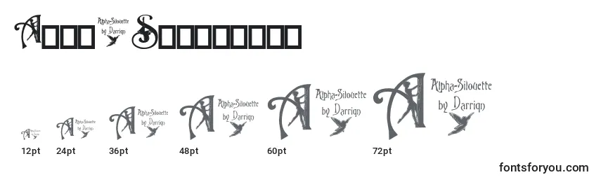 Größen der Schriftart AlphaSilouette