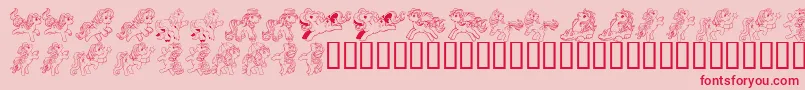 LmsPrettyPonyDingRegulaar Font – Red Fonts on Pink Background