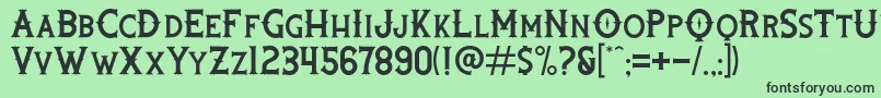 フォントRooters – 緑の背景に黒い文字