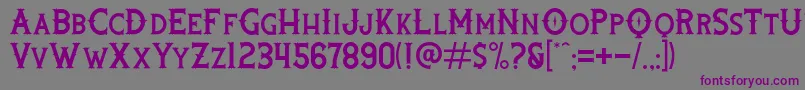 Rooters-fontti – violetit fontit harmaalla taustalla
