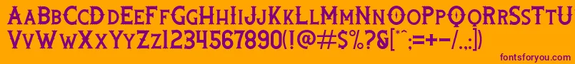 Шрифт Rooters – фиолетовые шрифты на оранжевом фоне