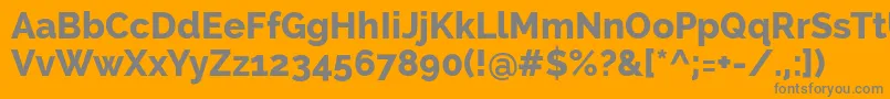 フォントRalewayExtrabold – オレンジの背景に灰色の文字