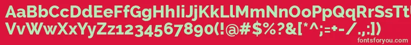 フォントRalewayExtrabold – 赤い背景に緑の文字