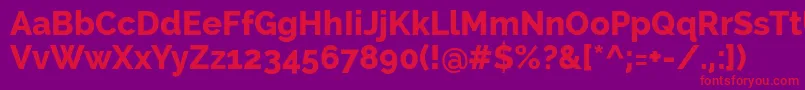 フォントRalewayExtrabold – 紫の背景に赤い文字