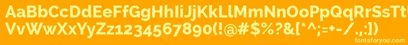 RalewayExtrabold Font – Yellow Fonts on Orange Background