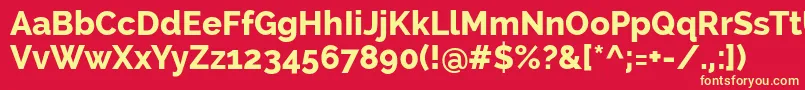 RalewayExtrabold Font – Yellow Fonts on Red Background