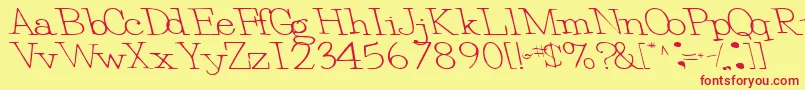 Eggbeater86RegularTtcon Font – Red Fonts on Yellow Background