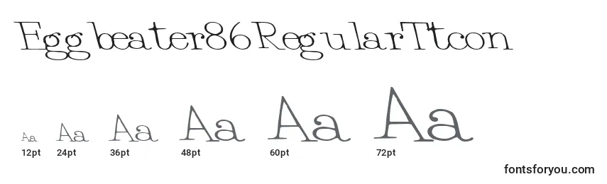 Eggbeater86RegularTtcon Font Sizes