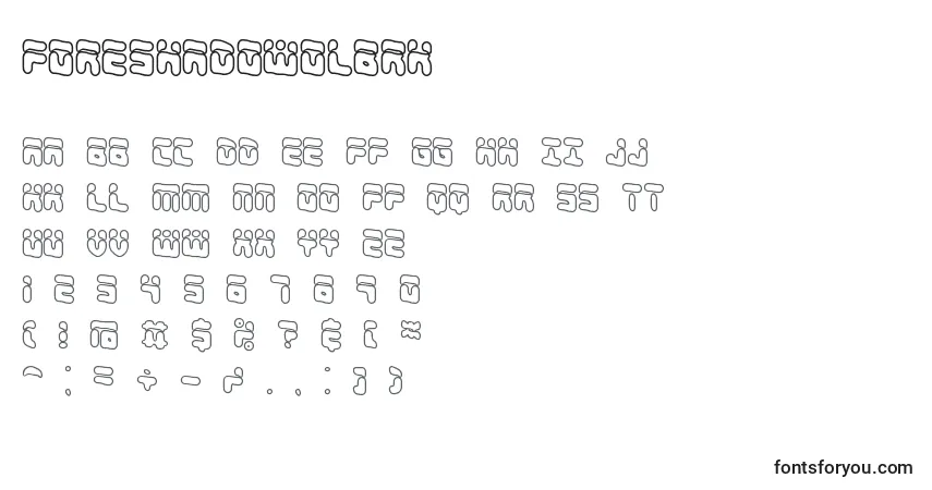 Шрифт ForeshadowOlBrk – алфавит, цифры, специальные символы