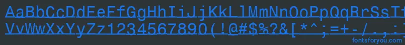 Шрифт Underlinemonospace – синие шрифты на чёрном фоне