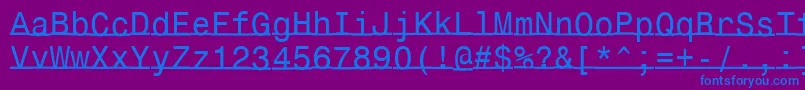 Underlinemonospace-Schriftart – Blaue Schriften auf violettem Hintergrund