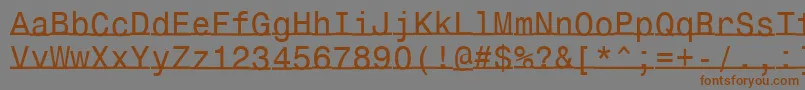 Шрифт Underlinemonospace – коричневые шрифты на сером фоне