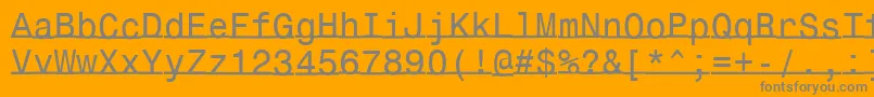 Czcionka Underlinemonospace – szare czcionki na pomarańczowym tle