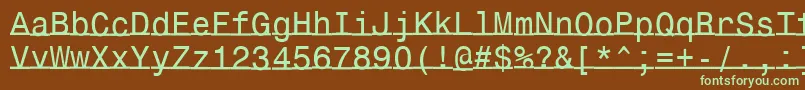 Шрифт Underlinemonospace – зелёные шрифты на коричневом фоне