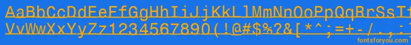 Fonte Underlinemonospace – fontes laranjas em um fundo azul