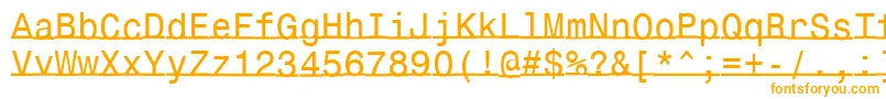 Czcionka Underlinemonospace – pomarańczowe czcionki na białym tle