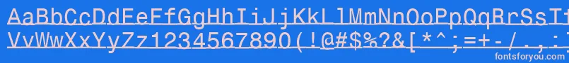 Underlinemonospace-fontti – vaaleanpunaiset fontit sinisellä taustalla