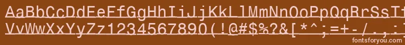 Шрифт Underlinemonospace – розовые шрифты на коричневом фоне