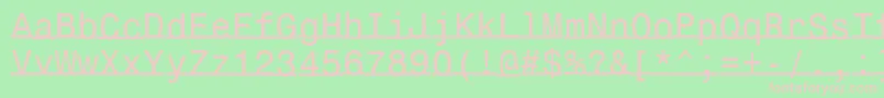 Underlinemonospace-fontti – vaaleanpunaiset fontit vihreällä taustalla