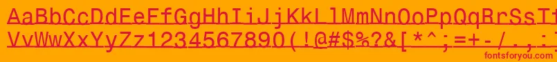 フォントUnderlinemonospace – オレンジの背景に赤い文字