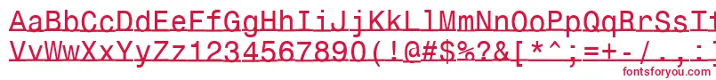 Czcionka Underlinemonospace – czerwone czcionki na białym tle