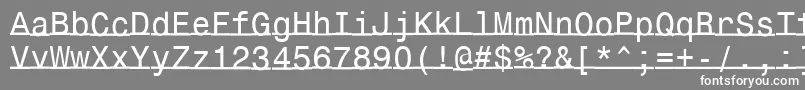Lisätietoja Underlinemonospace-fontista Underlinemonospace-fontti – valkoiset fontit harmaalla taustalla