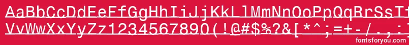 Fonte Underlinemonospace – fontes brancas em um fundo vermelho