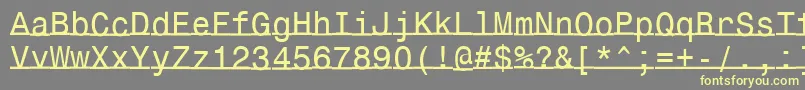 Czcionka Underlinemonospace – żółte czcionki na szarym tle