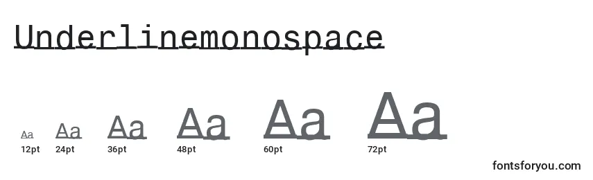 Größen der Schriftart Underlinemonospace