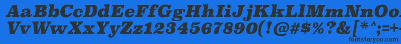 フォントSuperclarendonblItalic – 黒い文字の青い背景