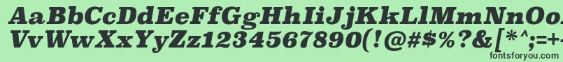 Czcionka SuperclarendonblItalic – czarne czcionki na zielonym tle