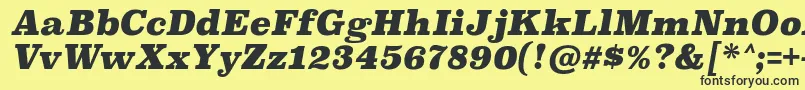 Шрифт SuperclarendonblItalic – чёрные шрифты на жёлтом фоне