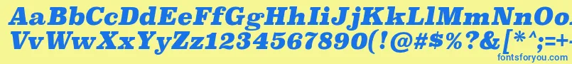 SuperclarendonblItalic Font – Blue Fonts on Yellow Background