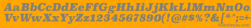 SuperclarendonblItalic-Schriftart – Graue Schriften auf orangefarbenem Hintergrund