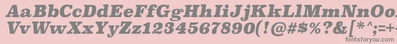 フォントSuperclarendonblItalic – ピンクの背景に灰色の文字