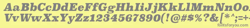 フォントSuperclarendonblItalic – 黄色の背景に灰色の文字