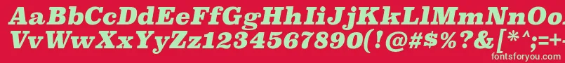 SuperclarendonblItalic-Schriftart – Grüne Schriften auf rotem Hintergrund