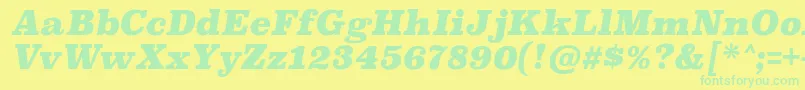 SuperclarendonblItalic Font – Green Fonts on Yellow Background