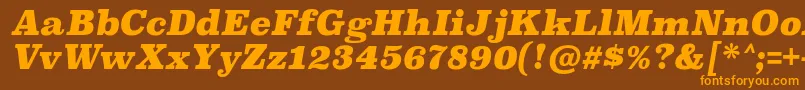 SuperclarendonblItalic Font – Orange Fonts on Brown Background
