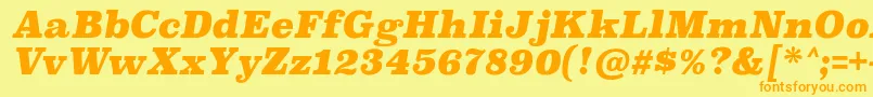 SuperclarendonblItalic Font – Orange Fonts on Yellow Background