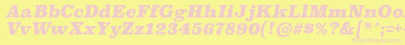 SuperclarendonblItalic Font – Pink Fonts on Yellow Background