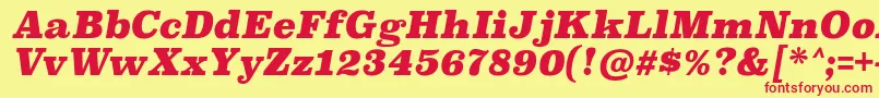 SuperclarendonblItalic Font – Red Fonts on Yellow Background