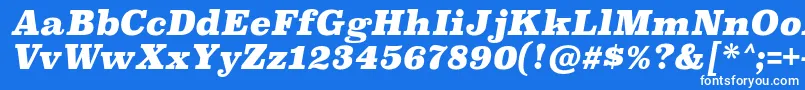 Fonte SuperclarendonblItalic – fontes brancas em um fundo azul