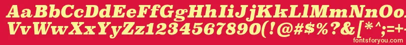 SuperclarendonblItalic Font – Yellow Fonts on Red Background