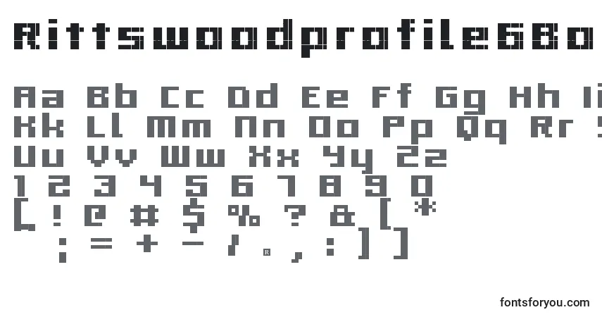 Czcionka Rittswoodprofile6Bold – alfabet, cyfry, specjalne znaki