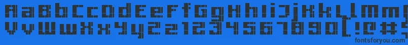 フォントRittswoodprofile6Bold – 黒い文字の青い背景