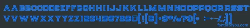 フォントStrifeinline – 黒い背景に青い文字