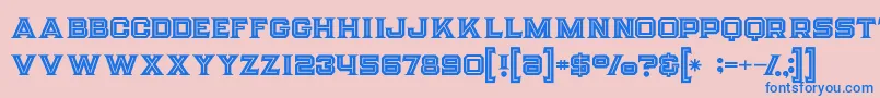 フォントStrifeinline – ピンクの背景に青い文字